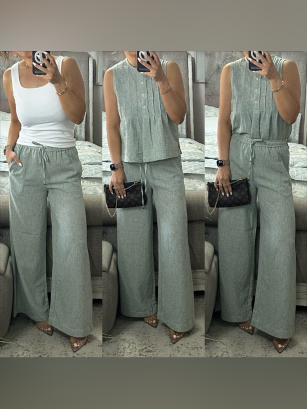 LAST ONE New✨ Sage Breeze Wide Leg Drawstring Pants